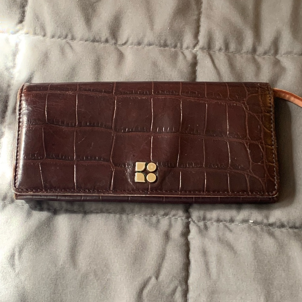 Kate Spade New York Wallet Purple Minor Soiling P091 Beige Lined 7 1/2” x 4”